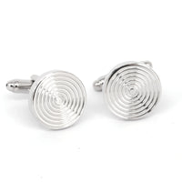 Round Spiral Cufflinks in Silver圆形螺旋袖扣