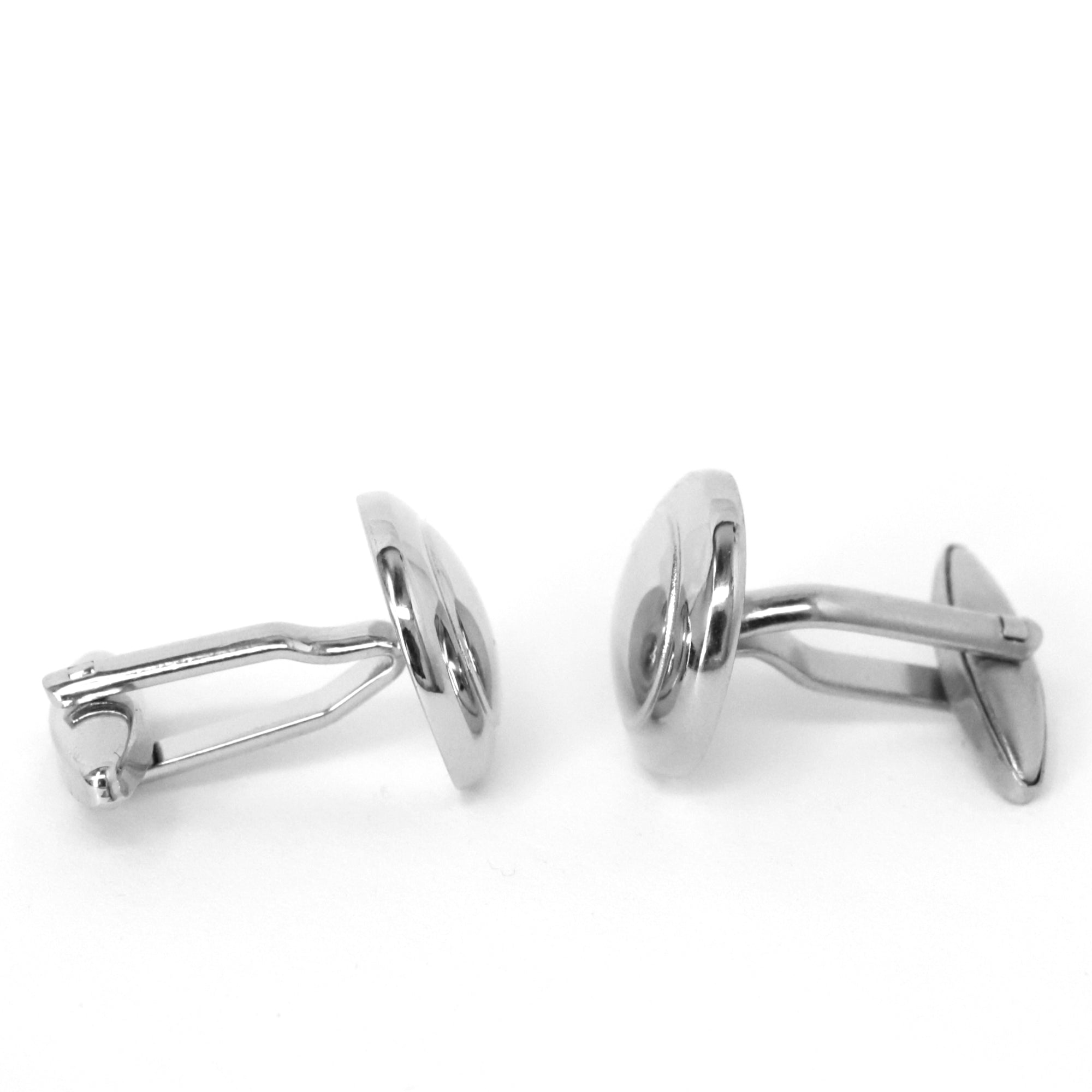 Silver Round Cufflinks with Inner Round