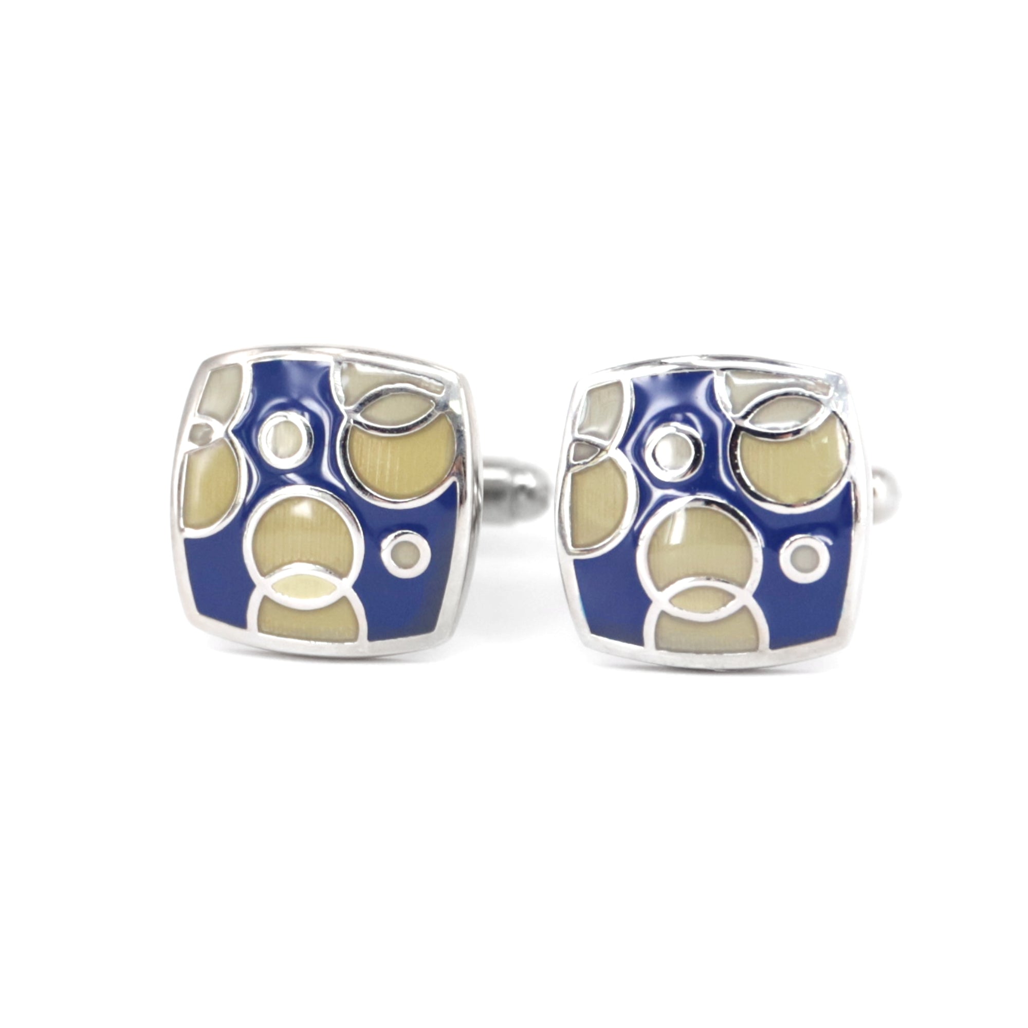 Navy and yellow  Bubble Dream Cufflinks