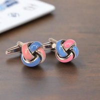 Blue- Pink Color Knot Cufflinks  (Online Exclusive)