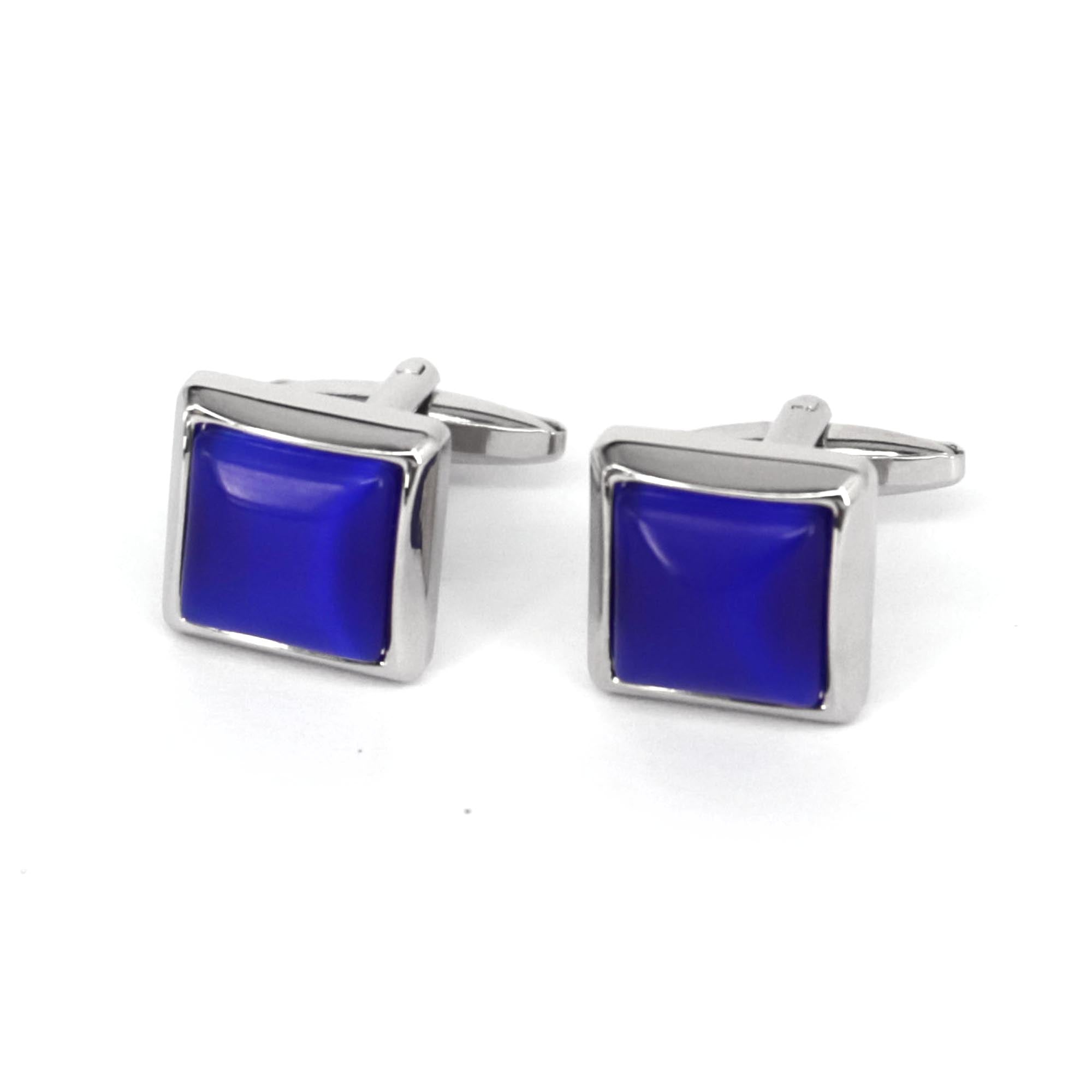 Fiber Glass Blue Square Cufflinks (Online Exclusive)