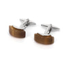 Brown Fiber Glass rectangle Cufflinks (Online Exclusive)