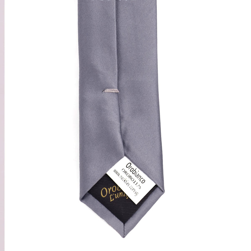 Orotie Skinny Tie in Dark Silver 5cm