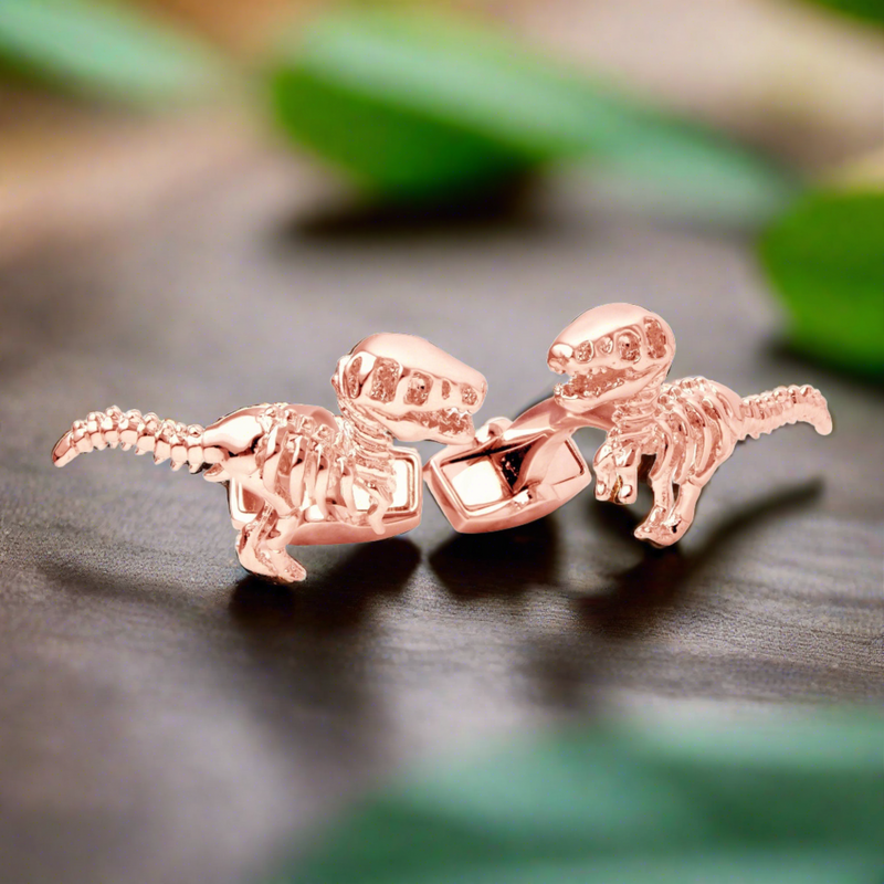 Dinosaur Bone in Rose Gold Cufflinks