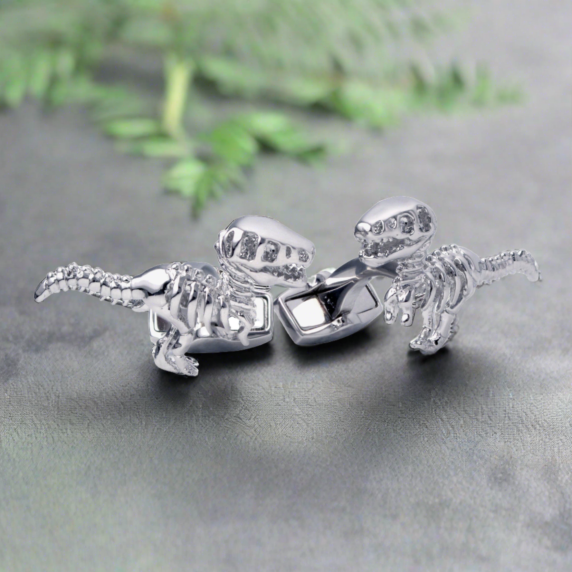 Dinosaur Bone in Silver Cufflinks