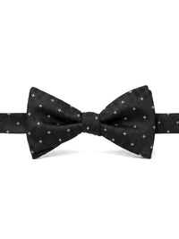 Orobianco L’unique Black and Black check with white flower Bow tie