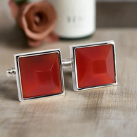 Fiber Glass Orange Square Cufflinks (Online Exclusive)