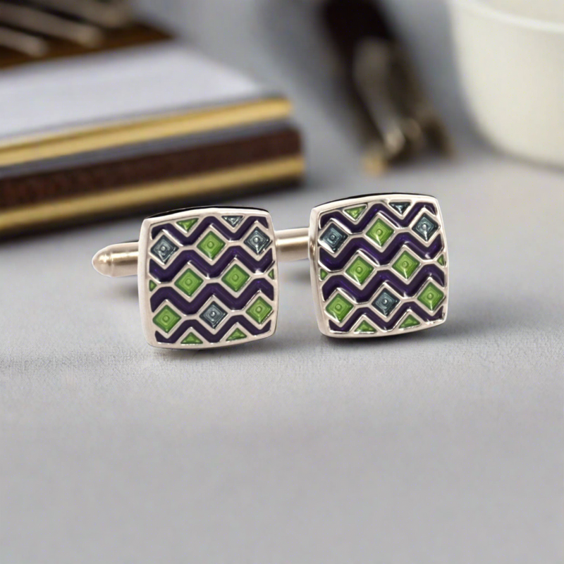 Floral motif in Square Cufflinks (Online Exclusive)