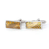 Rectangle gold enamel cufflinks