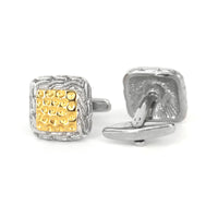 Silver Square Cufflinks with Gold