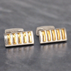 Gold Bar Silver background Rectangle Cufflinks (Online Exclusive)