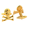 Skull and Crossbones Skeleton Cufflinks in Gold