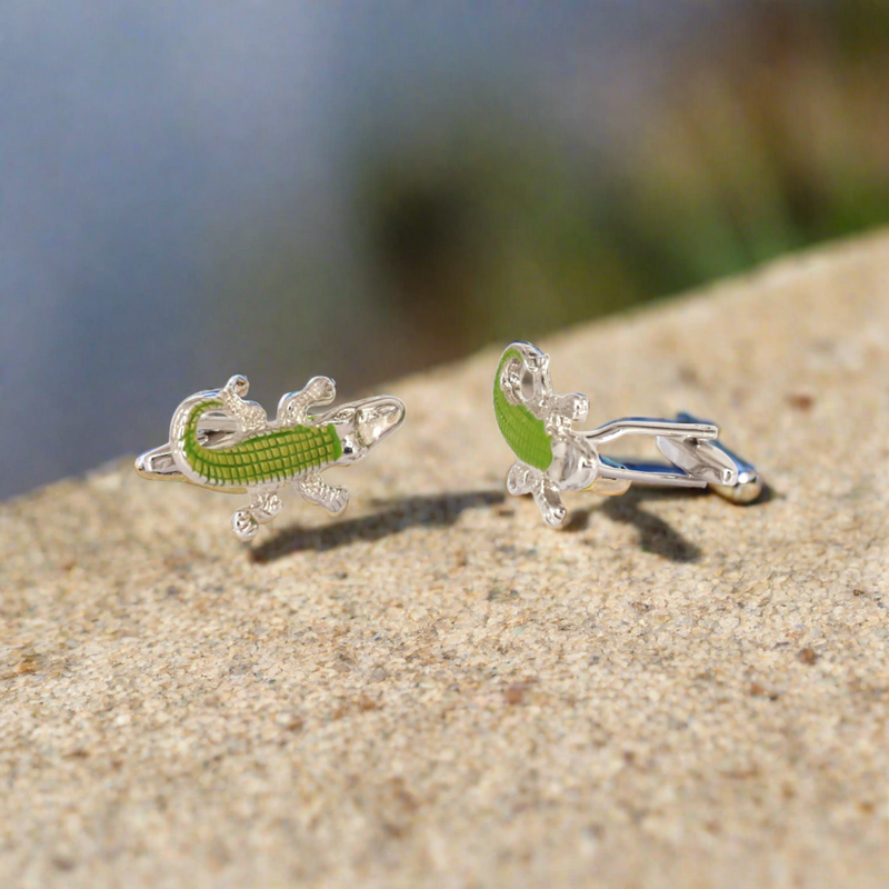 Green  Alligator, Crocodile Cufflinks (Online Exclusive)