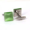 Apple Green Fiber optic Square Cufflinks (Online Exclusive)