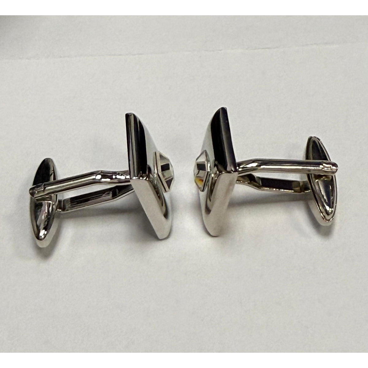 Single Crystal square Silver Cufflinks - Orobianco L'unique