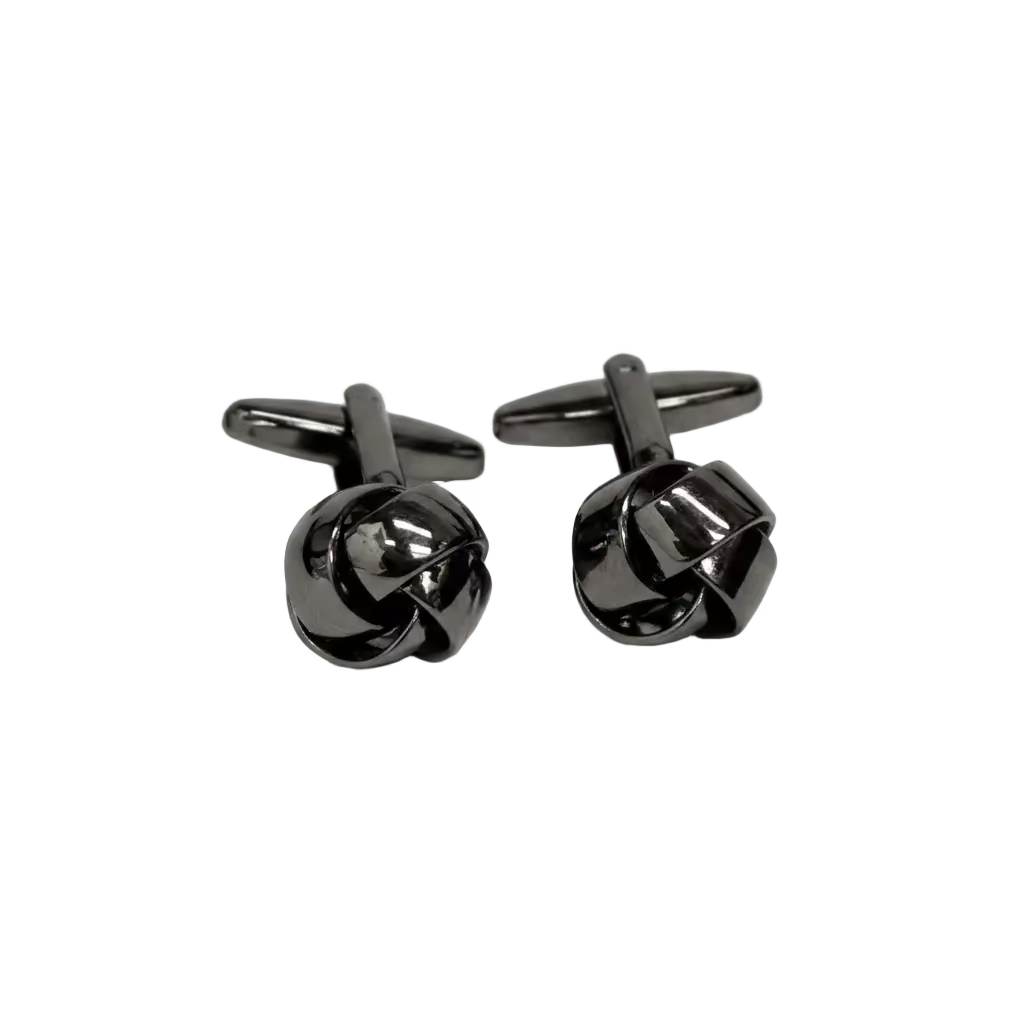 Silk Knot cufflinks in GunMetal