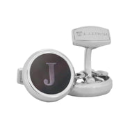 Aurum Mother of Pearl Monogram Cufflinks with Clip-on Button Covers