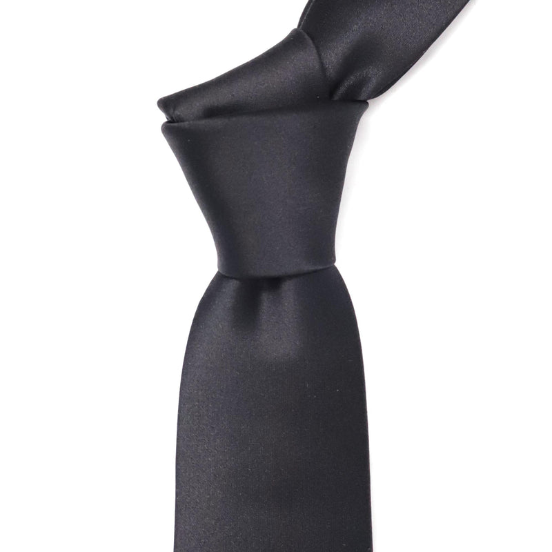 Lanvin Satin Slim Necktie in Black