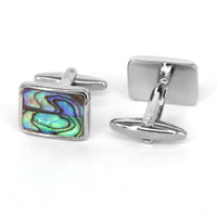 Rectangle MOP cufflinks -Abalone