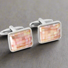 MarZthomson  Rectangle Cufflinks with Multi MOP Pink (Online Exclusive)