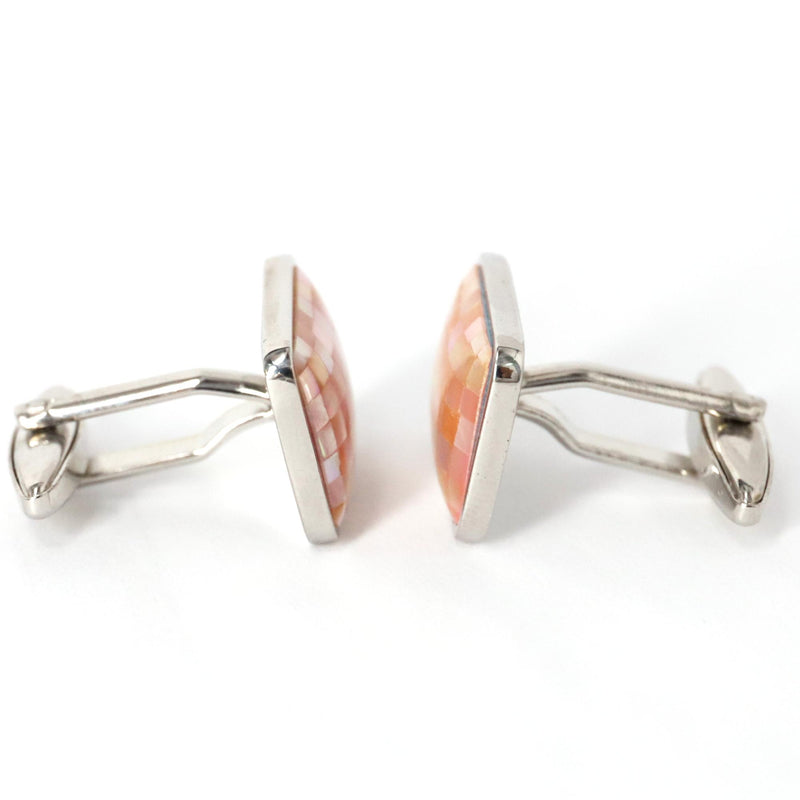 MarZthomson  Rectangle Cufflinks with Multi MOP Pink
