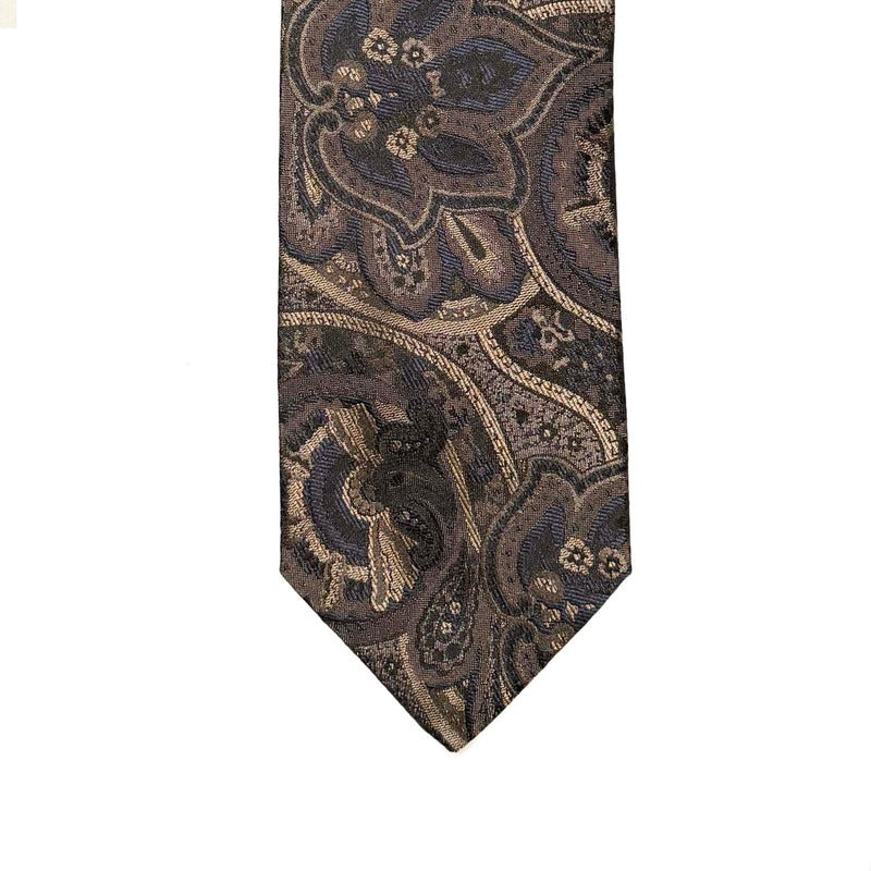 MonsterTie Navy Brown Big Paisley