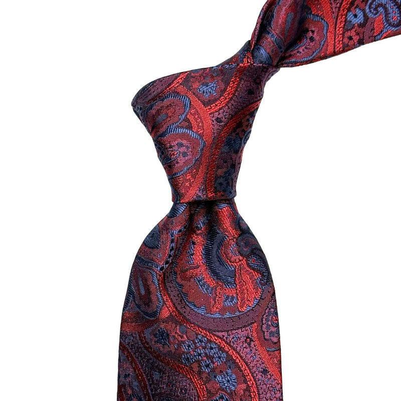MonsterTie Navy Red Big Paisley