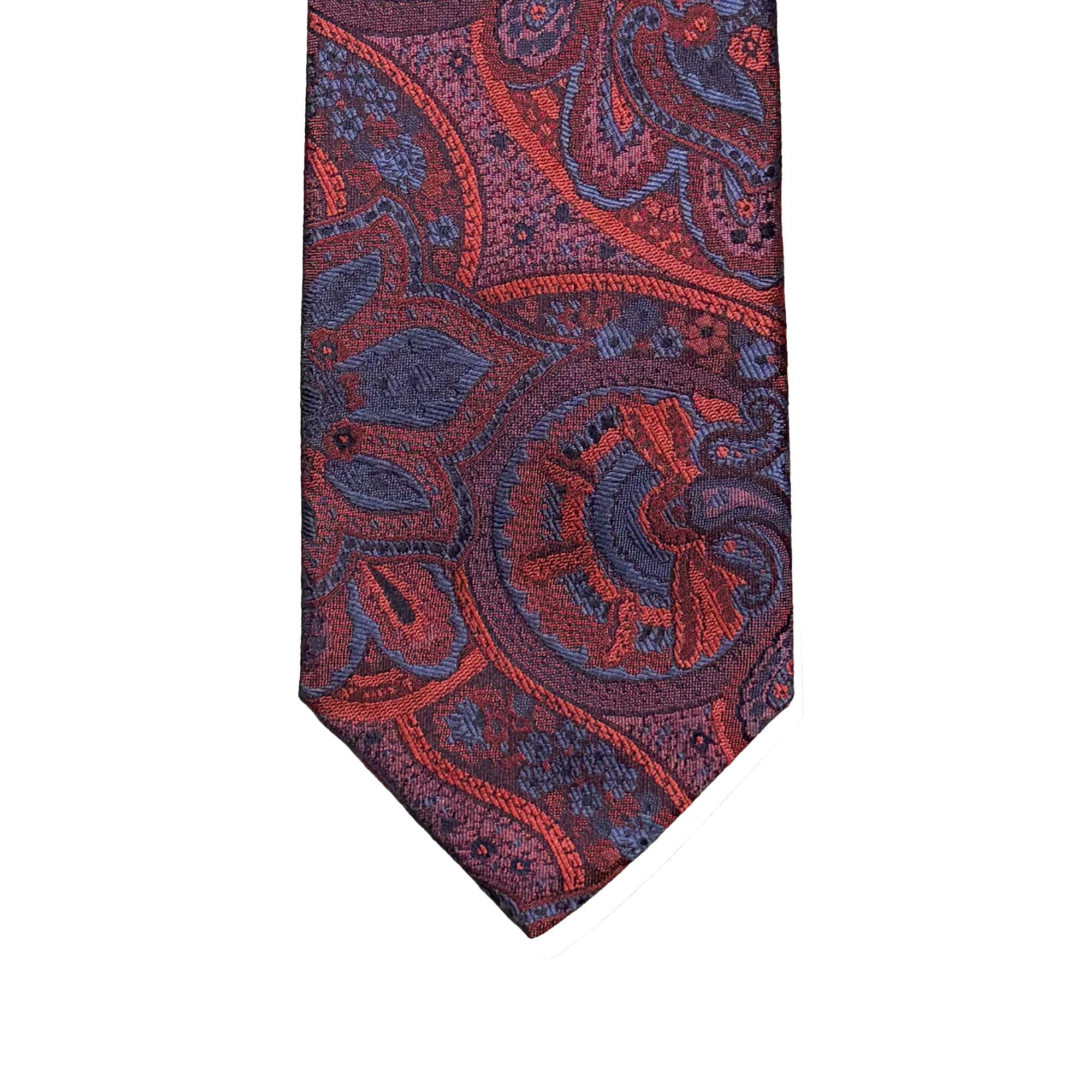 MonsterTie Navy Red Big Paisley