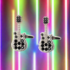 MarZthomson Electric Guitar Cufflink in Silver and Black Crystal (Online Exclusive)