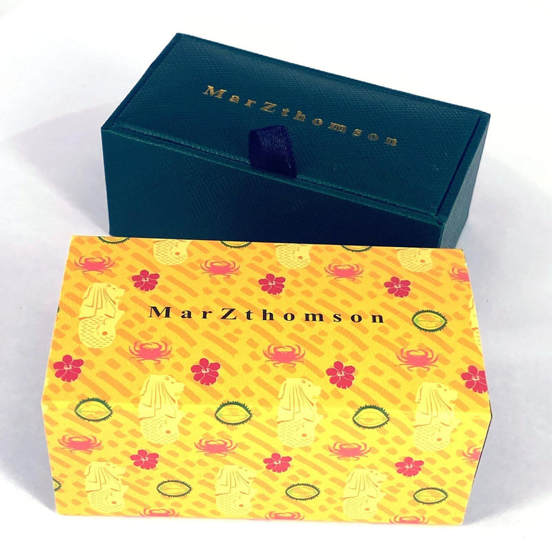 Classic Oval Enamel Blue Cufflinks with Blue circle