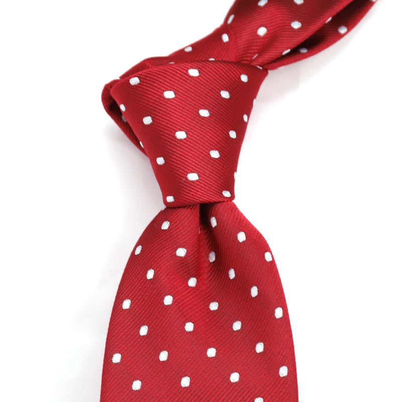 Red Necktie with White Dots