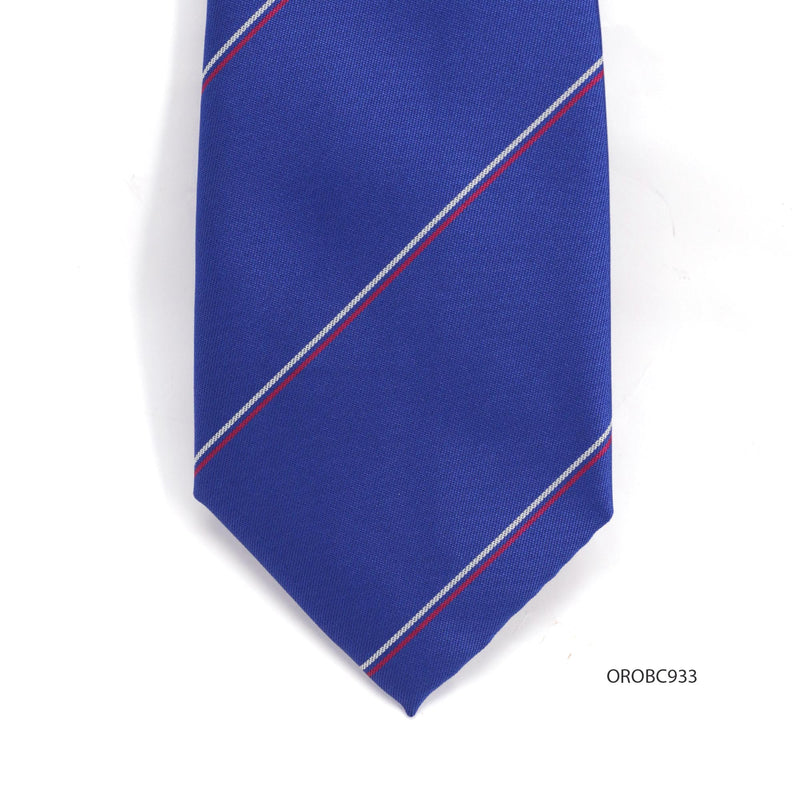 8厘米深蓝色真丝条纹图案领带