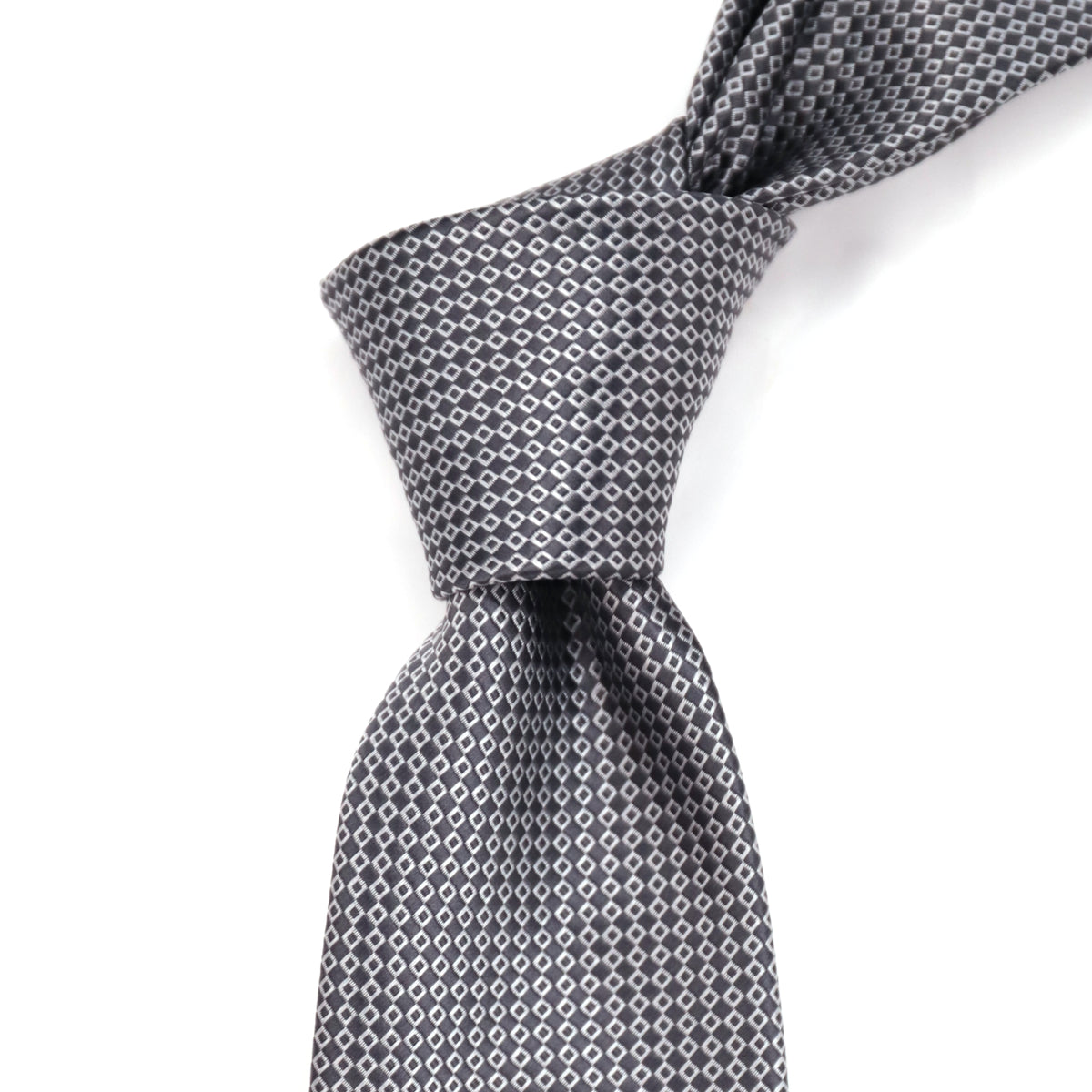 Small squared geometric necktie in Grey