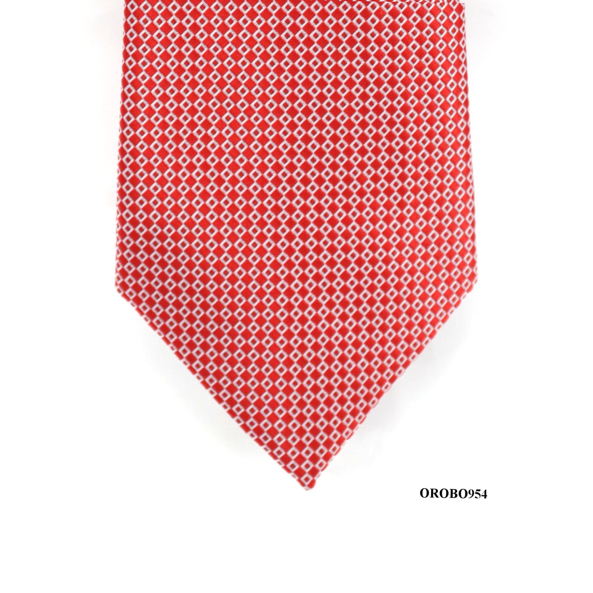 Small squared geometric necktie in Red