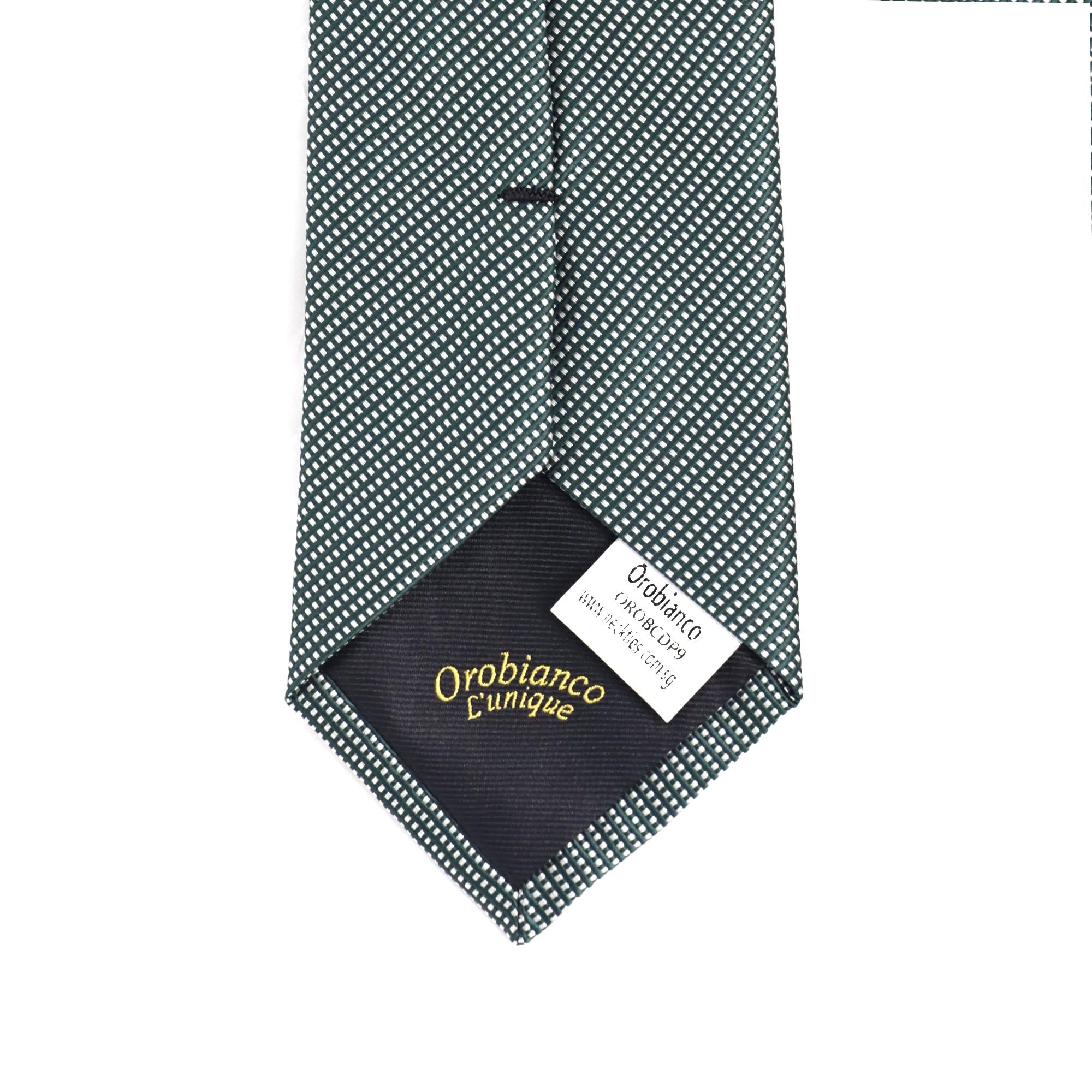 Orobianco L'unique Army Green white stripe Square dot necktie