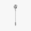 Rose Flower Pin Palladium Plated