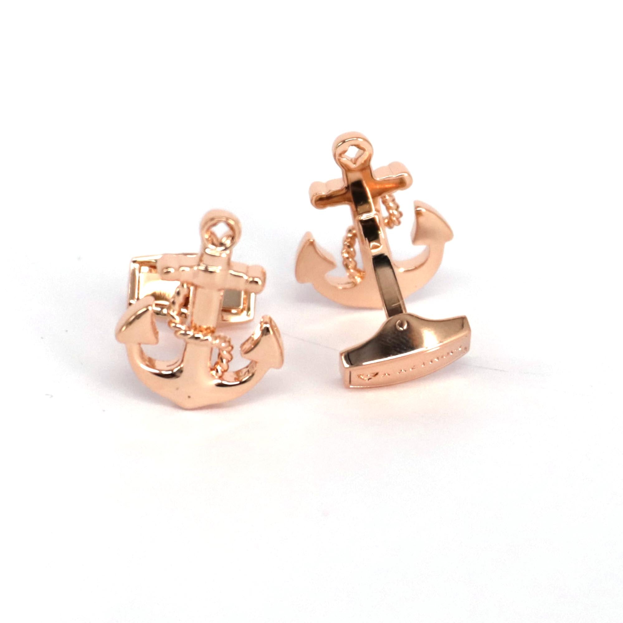 Nautical Anchor with Rose Gold Cufflinks Azthom