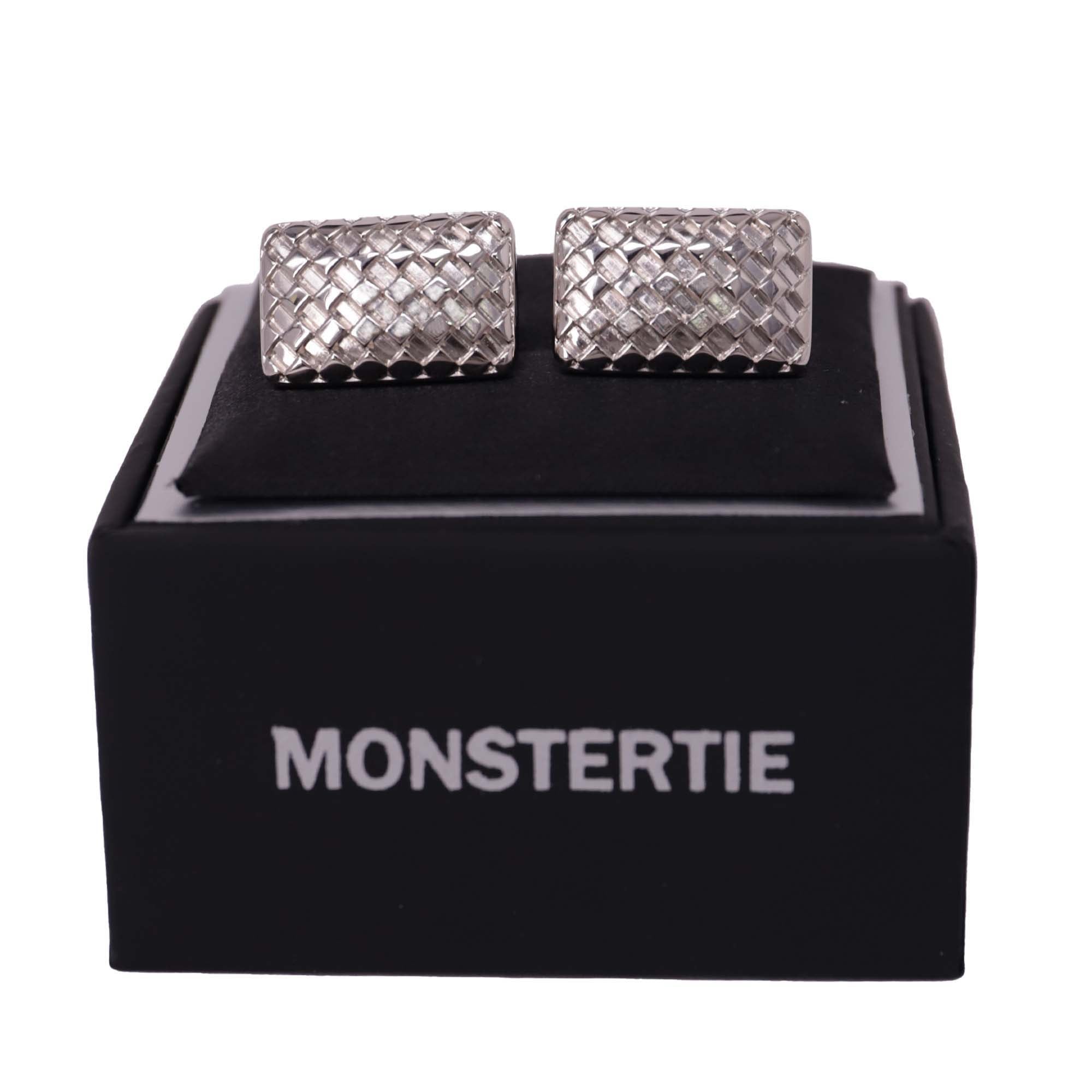 MonsterTie Recco Rectangle silver Cufflinks