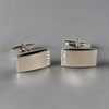 Rectangular Silver Brush finishing with crystal Cufflink (Online Exclusive)