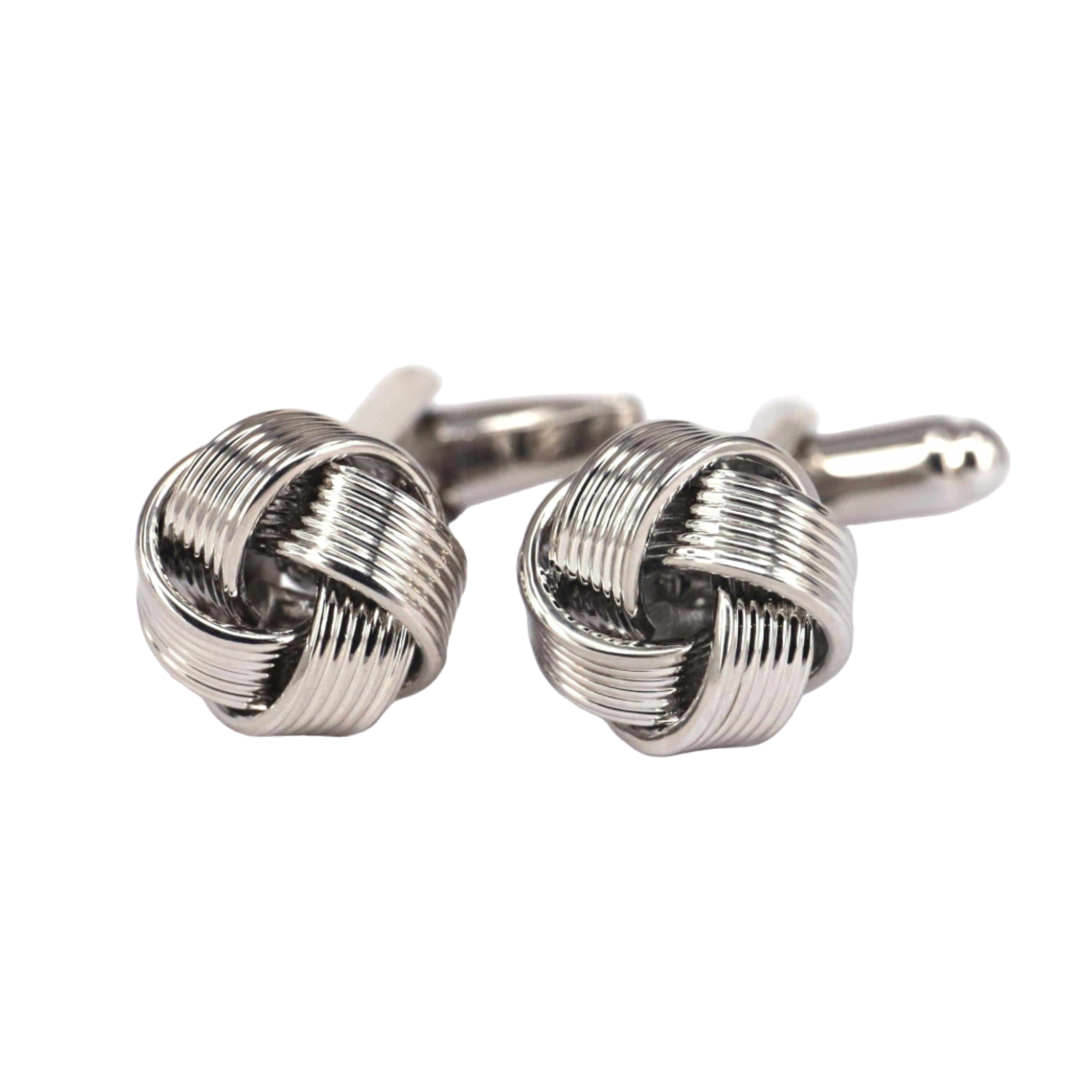 Ribbed Knot in Silver Cufflinks (Online Exclusive)