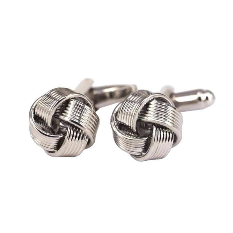 Ribbed Knot in Silver Cufflinks (Online Exclusive)