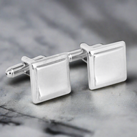 Silver Rectangle curve Cufflinks - Orobianco L'unique