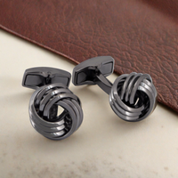 Wire Knot Gun Metal  Cufflinks