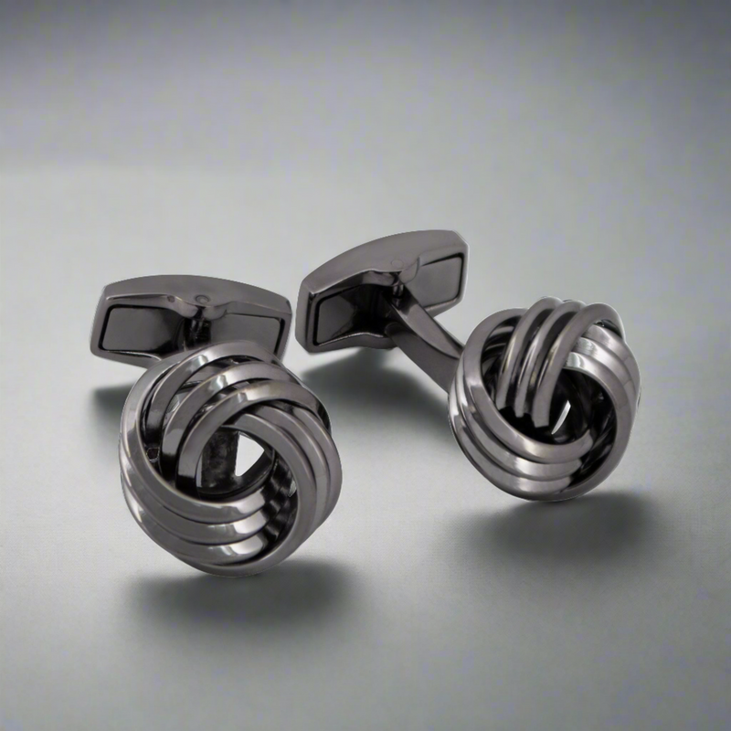 Wire Knot Gunmetal  Cufflinks