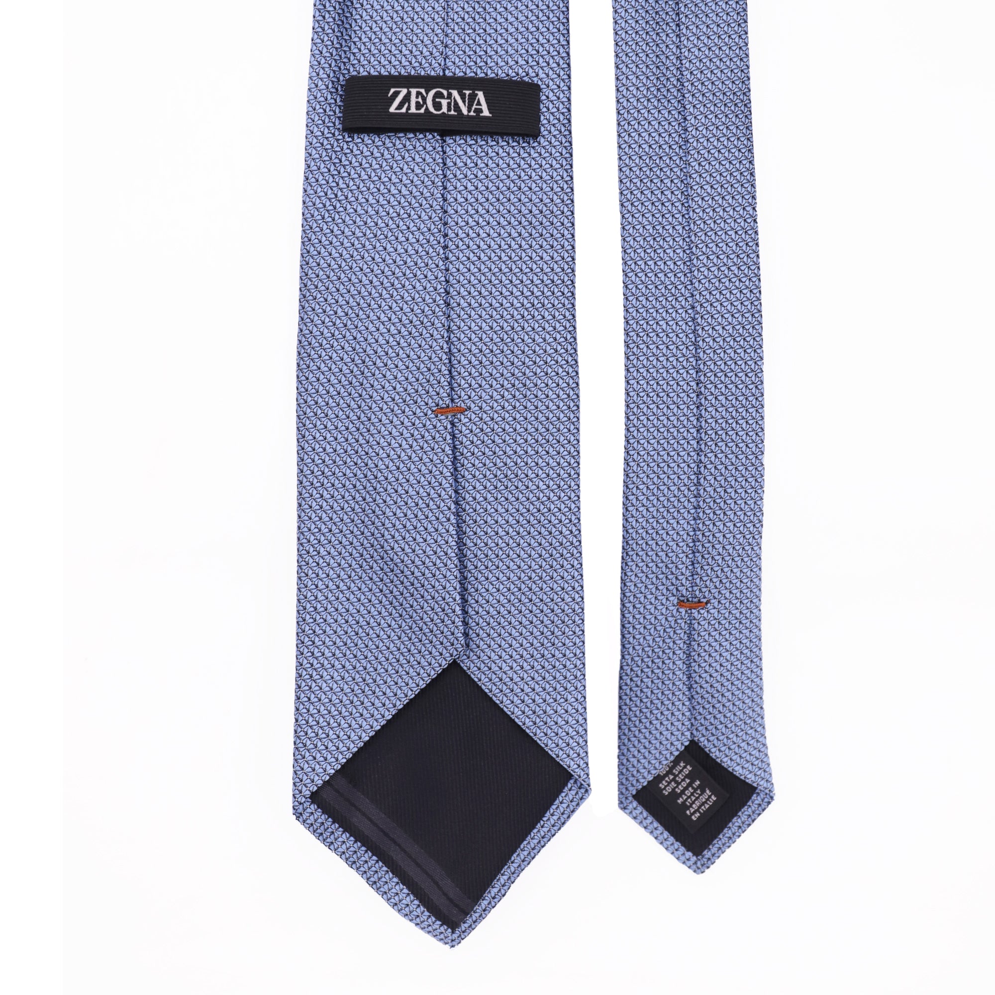 3D WEAVE OF LIGHT BLUE  DOT SILK ZEGNA TIE