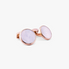 Rotondo Guilloche cufflinks with white mother of pearl in rose plated stainless steel