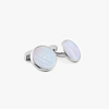 Rotondo Guilloche cufflinks with white mother of pearl in stainless steel