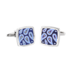 Blue square paisley Cufflinks