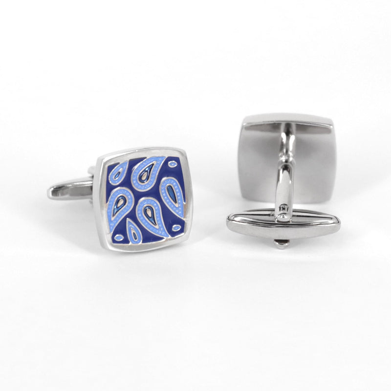 Blue square paisley Cufflinks