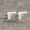 Pistol Gun Silver Cufflinks (Online Exclusive)